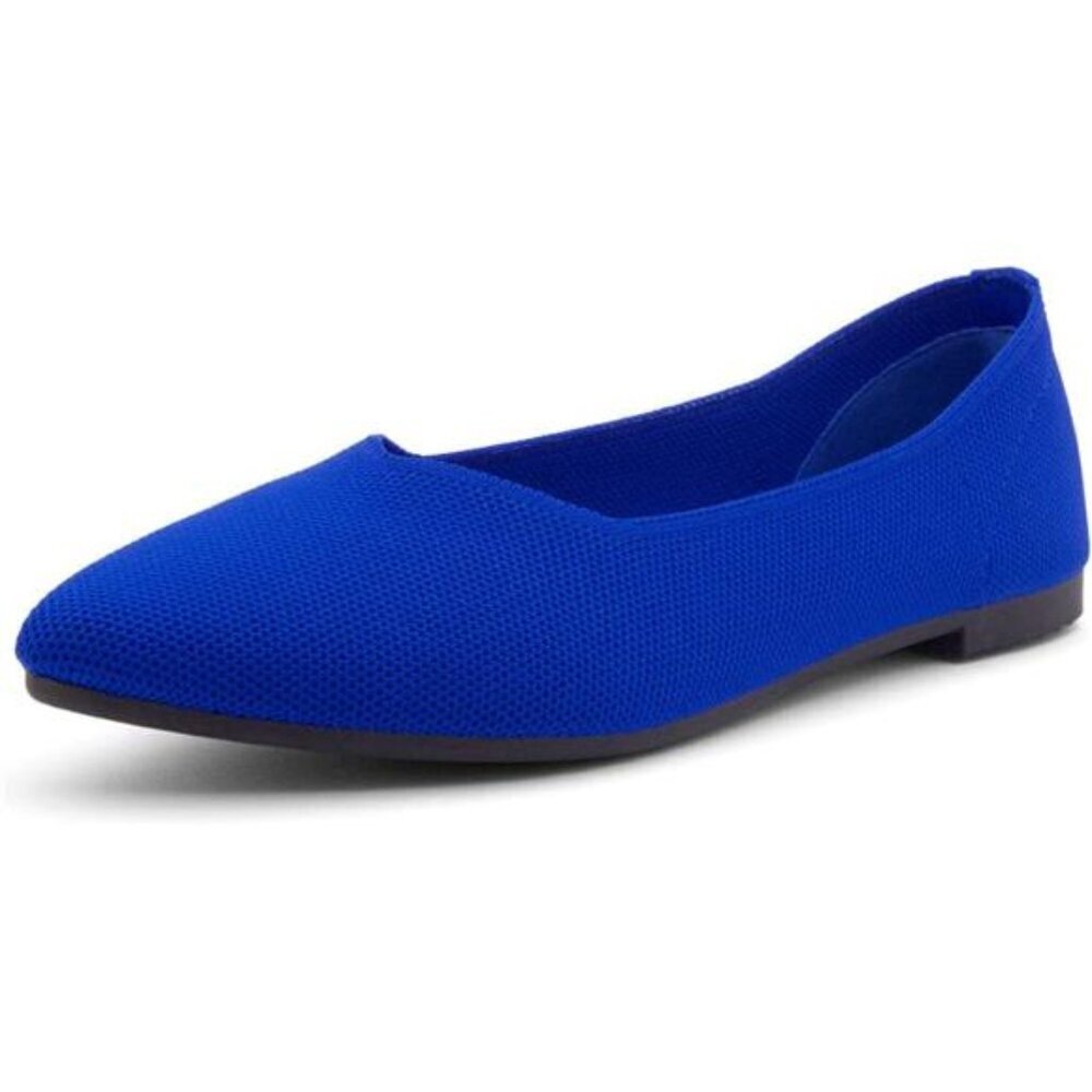 New Women's Carinne Blue Pointed Toe Knit Flats Classic Slip-On Comfort Shoes